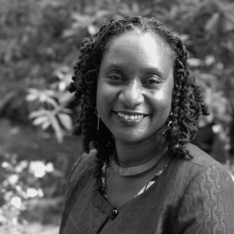 Headshot of Nemata Blyden in black and white